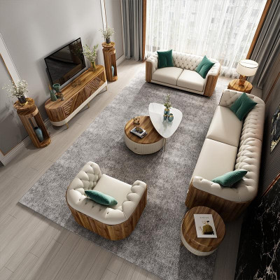 Canapé-Set 4+2+1 Sëtz Wunnlandschaft Sofa Couch Polster Set Canapéën