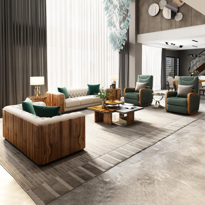 Canapé-Set 4+2+1 Sëtz Wunnlandschaft Sofa Couch Polster Set Canapéën