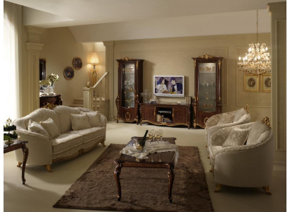 Sofagarnitur 3+3 Sëtzer Stoff Couchen Këssen Garnitur Sofen Couch arredoclassic