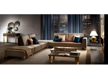 Eckcouch Couch Canapé Stoffcouch Wunnlandschaft Luxusmiwwel L-Form Couchtisch 2 Deeler