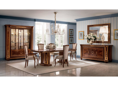 Miwwelen Dësch + 6x Stull Sets Iesszëmmer Garnitur Holz Komplett Barock