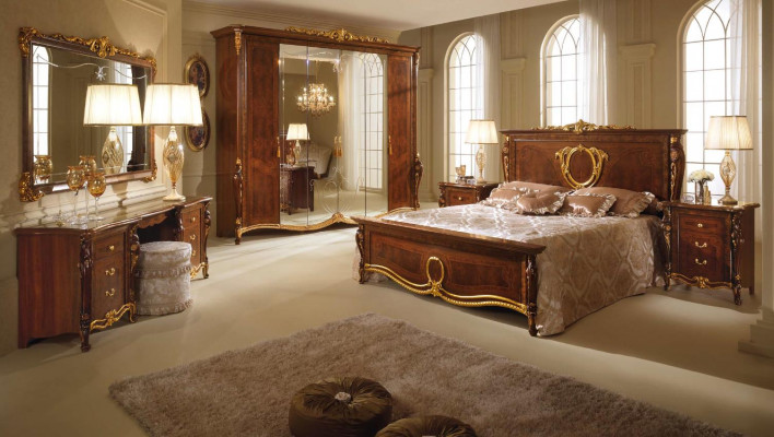 Duebelbett Bett Holz Design Better Antik Stil Barock Rokoko 2x Nuetsdëscher Nei