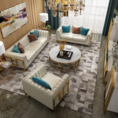 Luxus Miwwel Sofagarnitur Canapé Sofa Polster 3 2 1 Sëtzer Dësch 4tlg