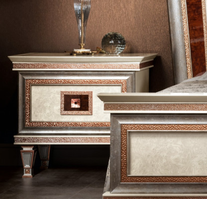Bett 2x Nuetsdëscher 3tlg. Italienesch Miwwelen Schlofzëmmer Better Holz Nei Set