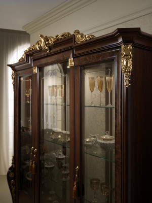 Luxus Vitrine Wunnzëmmer Miwwelen Schaf Glas Vitrinen Designer Schief Kommode