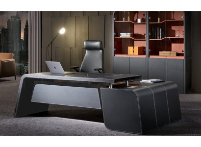 Eckschreibtisch Aarbechts Schreif Büro Dësch Designer Luxus Klass Miwwelen