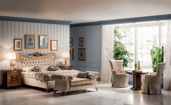 Duebelbett Bett 2x Nuetsdëscher Holz Design Better Antik Stil Barock Rokoko Neit