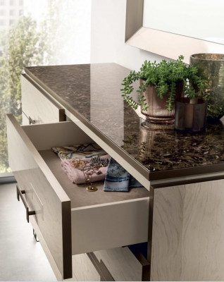 Iesszëmmer Set 3tlg. Iessdësch Vitrine Kommode modern Iesszëmmerméibels Set Italien