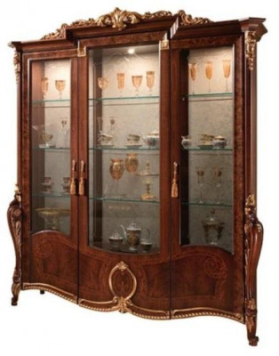 Vitrin 3 Dier Schaf Vitrine Wunnzëmmer Schief Design Schaf Miwwelen Glas Nei