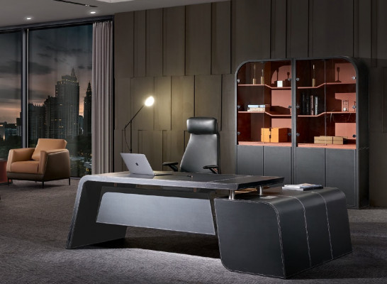 Eckschreibtisch Aarbechts Schreif Büro Dësch Designer Luxus Klass Miwwelen