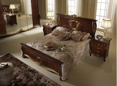 Bett 2x Nuetsdësch 3-deeleger Schlofzëmmersaz Design Modern Luxus Klassesch Miwwelen
