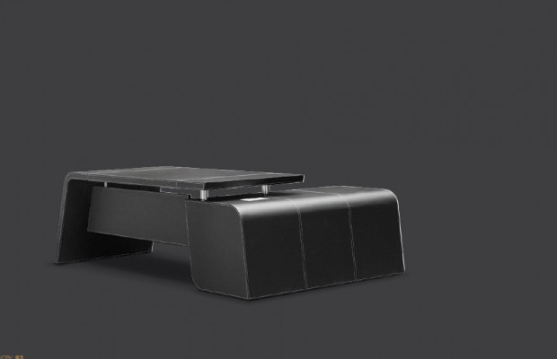 Eckschreibtisch Aarbechts Schreif Büro Dësch Designer Luxus Klass Miwwelen