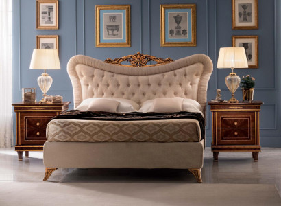 Bett + 2 x Nuetsdëscher Schlofzëmmer Set Duebel Better Barock Jugendstil