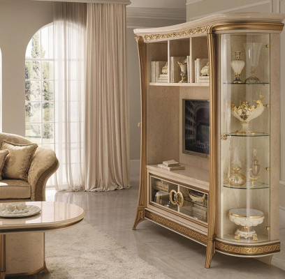 Designer Wunnzëmmer TV Ubauwand Medienwand Fernsehwand Fernsehschaf Wunnwand