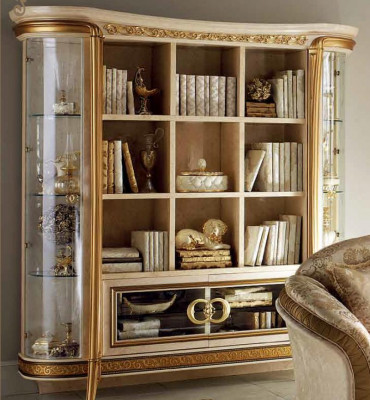 Bicherregal Schaf Vitrin XXL Designer Miwwel Luxus Barock Rokoko
