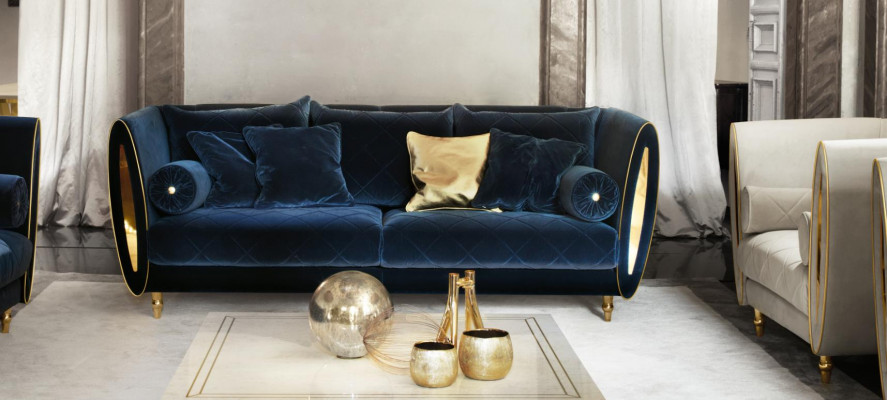 Sofagarnitur Sofa Canapé 3 Sëtz (ouni 2+1) Designer Miwwelen Klassesch