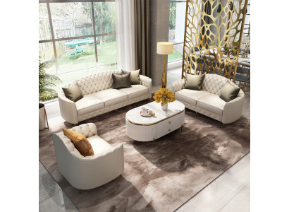 Sofagarnitur 3+2+1 Sëtz Set Design Sofas Polster Couchen Modern Lieder Couch