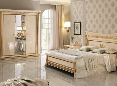 Bett 2x Nuetsdësch 3 tlg. Schlofkummer Set Miwwelen Modern Better arredoclassic nei