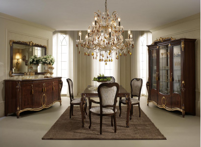 arredoclassic™ Luxus Klassesch Iesszëmmer + 4 Still Still Set Garnitur