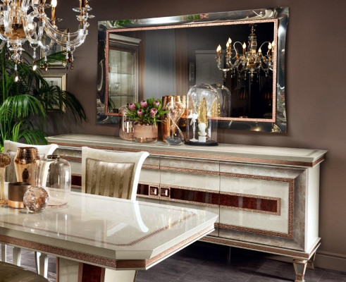 Konsol Holzwand Konsolendësch Spigel Kommode Schaf 2 Stéck arredoclassic