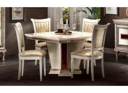 Komplett Set Iessdësch 4x Stull Iesszëmmer Set Iessgrupp Holz Dësch Dëscher 5tlg