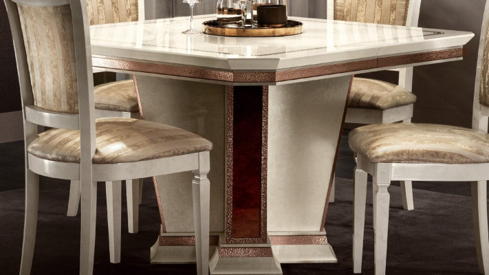 Komplett Set Iessdësch 4x Stull Iesszëmmer Set Iessgrupp Holz Dësch Dëscher 5tlg