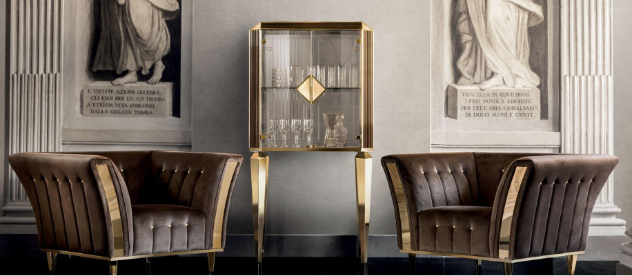 Schaf Bar Bar-Schaf Vitrinn Wunnzëmmer Designer Regal Miwwelen arredoclassic