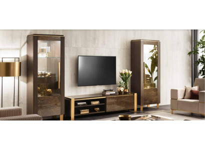 Wunnzëmmermiwwel Set Designer Wunnzëmmer Sideboard 2x Vitrinn 3tlg.