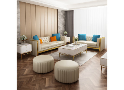 Canapé-Set 3-2-Sëtzer Design Sofa Polster Canapéen Couch Modern
