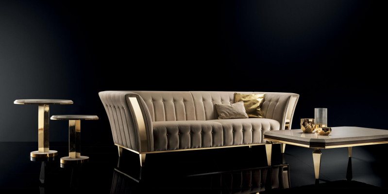 Dräi-Sëtzer Couch Polster Design Sofa 3 Sëtz Sofas Zëmmer Luxus Couchen Miwwelen Nei