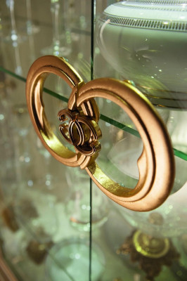 Vitrin Vitrinen Schaf Glasschaf Wunnzëmmer Regal Rokoko Barock Echt Holz
