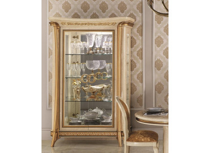 Vitrin Vitrine Schaf Glasschaf Wunnzëmmer Regal Barock Rokoko Echt Holz