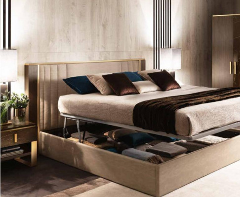 Bett 2x Noliescht 3-Stéck Schlofzëmmer Set Design Modern Luxus Italienesch