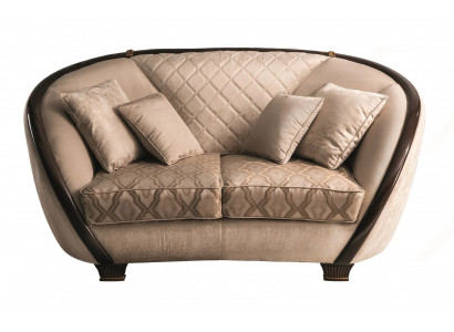 Wunnzëmmer Stoff Couch Sofa 2 Sëtzer Designer Couchen Couch Beige Textil Polster