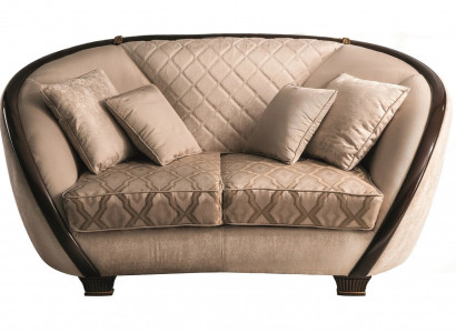 Wunnzëmmer Stoff Couch Sofa 2 Sëtzer Designer Couchen Couch Beige Textil Polster
