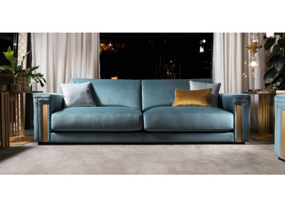 Dräisëtzer 3-Sëtzer Wunnzëmmer Polster Stoff Modern Luxus Design Sofa Miwwelen Nei