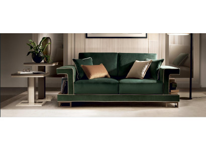 Luxus Sofa 2 Sëtzer Miwwelen Design Polster Textil Sofaen Couchen neit Duebelssofa