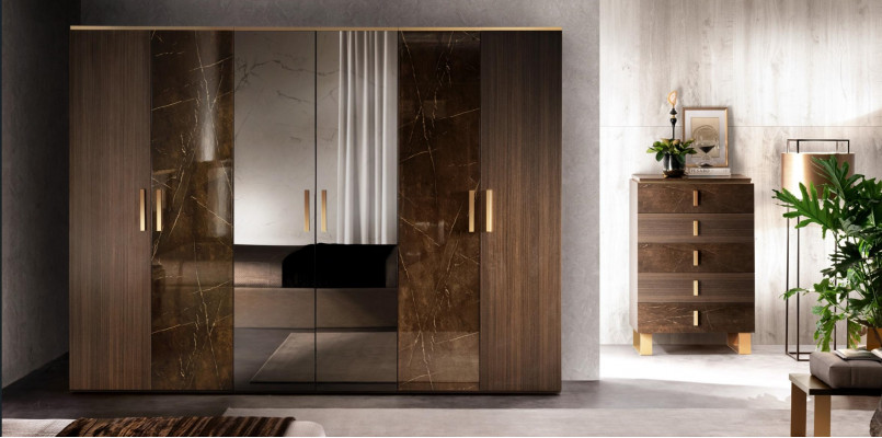 Luxus Kleederschaf Kleederschief Designer Héichglanz Miwwelen Wunnen Holz Nei