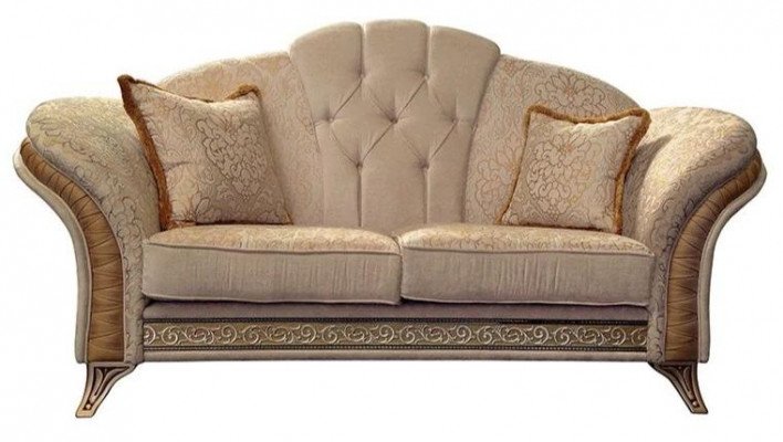 Sofa 2 Sëtz Couch Design Polster Klassesch Stoff arredoclassic Zweesëtzer