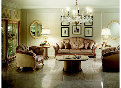 Edelt Designer Sofa Couch 2 Sëtzer Polster Sofas Textil Jugendstil arredoclassic™