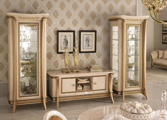 VITRINE Schaf Glieserschaf Designer Miwwelen Barock Rokoko Jugendstil