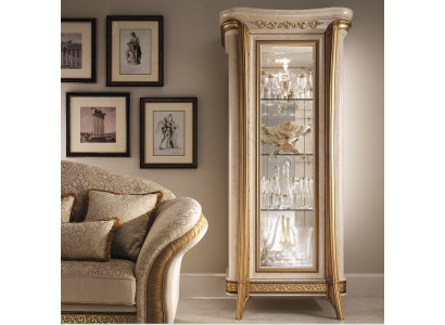Luxus Vitrinnenschaf Glas Schaf Klassesch Stil Miwwelen Regal ITALIE NEI