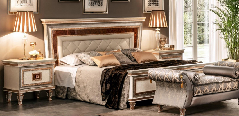 Designer Bett Betten Polsterbett 180x200 Ehebett Duebelbett arredoclassic Miwwelen