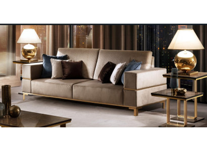 Sofa Drësëtzeger Klassesch Canapé Polster 3 Sëtz Textil Canapéë Stoff Nei
