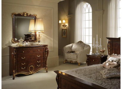Konsolendësch Kommode mat Spigel Miwwel Luxus Set Konsole 2-Stéck. Made in Italy