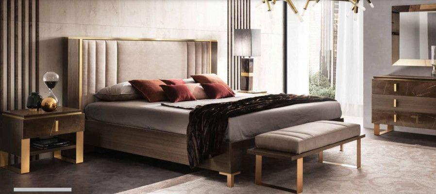 Arredo Alassic Miwwel 3-Delesch Sëtzt Italienesch Schlofzëmmer Nuetsdësch Set