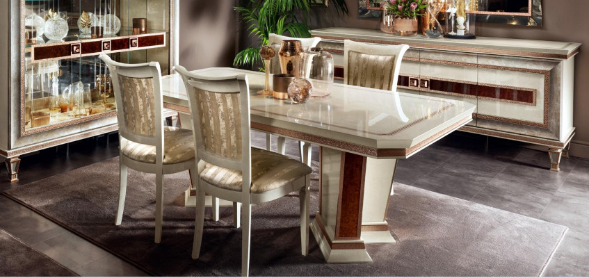 Barock Molldësch Grupp Iesszëmmer Wunnzëmmer Set Holz Design Dëscher