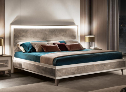 Bett 2x Nuetsdësch 3-delige Schlofzëmmer Set Miwwelen Modern Luxus Better arredoclassic