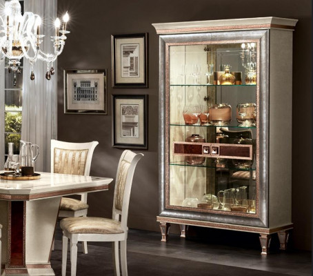 Vitrinenschaf Schaf Vitrine Wunnzëmmer Schau Käschtest Design Barock Rokoko Holz nei