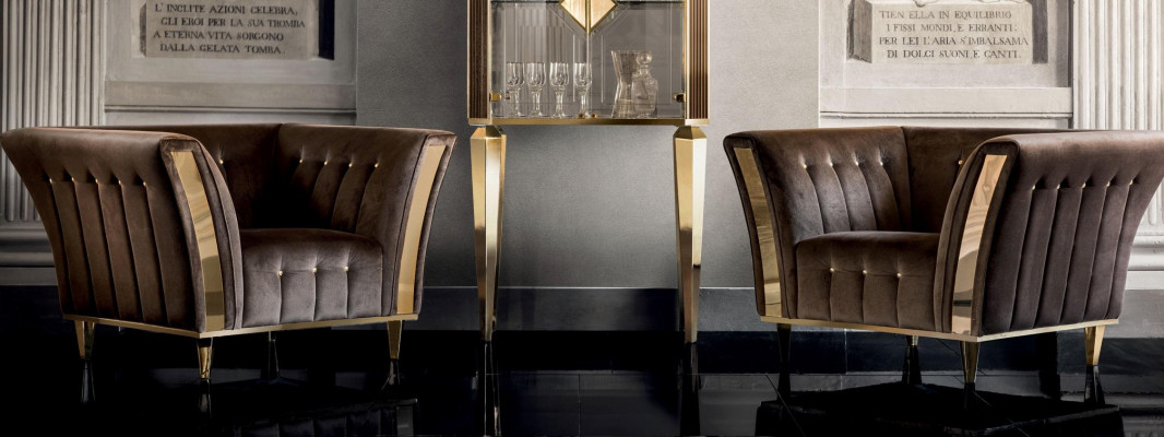 Sessel Club Lounge Lehn Stull Polstersofa 1 Sëtz Fernseh Samt arredoclassic